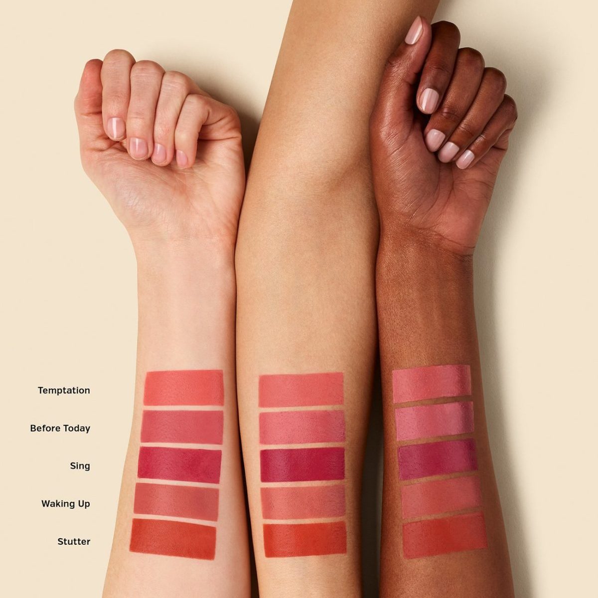 ILIA Colour Haze swatches on Arms